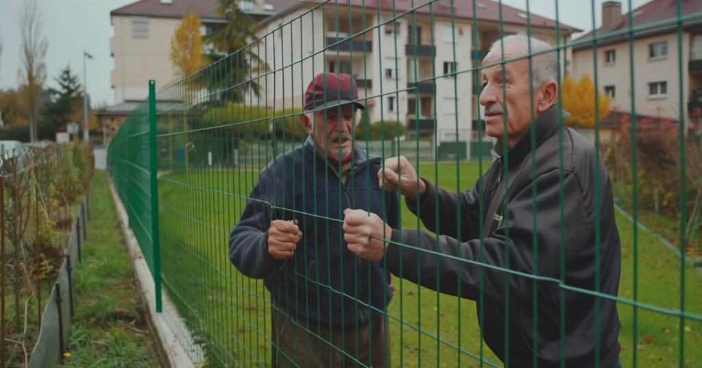 montage cloture rigide garde aux mains